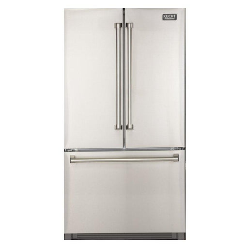 KUCHT 26.1 Cu Ft 36" French Door Refrigerator with Interior Ice Maker, K748FDS - Farmhouse Kitchen and Bath