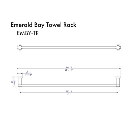 ZLINE Emerald Bay Towel Rail EMBY-TR-BN - Farmhouse Kitchen and Bath