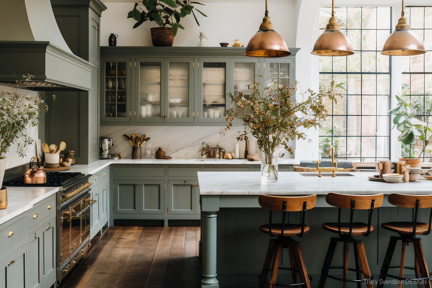 10 Compelling Reasons to go with Green Kitchen Cabinets - Farmhouse Kitchen and Bath