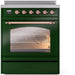 ILVE Nostalgie II 30" Electric Range, Emerald Green, Copper Trim UPI304NMPEGP ILVE