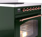 ILVE Nostalgie II 30" Electric Range, Emerald Green, Copper Trim UPI304NMPEGP ILVE