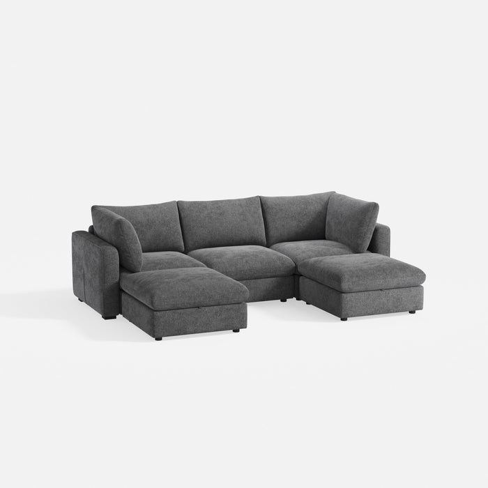 RUBIK V 3 Seats with 2 Ottomans