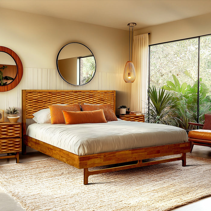 Acacia Elara Platform Bed Frame with Headboard