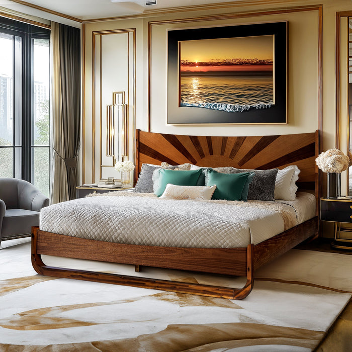 Rorns Sunset Platform Bed Frame With Headboard