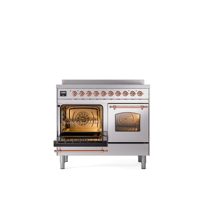 ILVE Nostalgie II 40" Electric Range, Stainless Steel, Copper Trim UPDI406NMPSSP ILVE