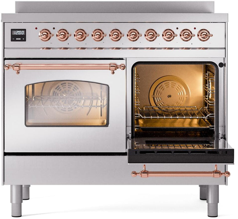 ILVE Nostalgie II 40" Electric Range, Stainless Steel, Copper Trim UPDI406NMPSSP ILVE