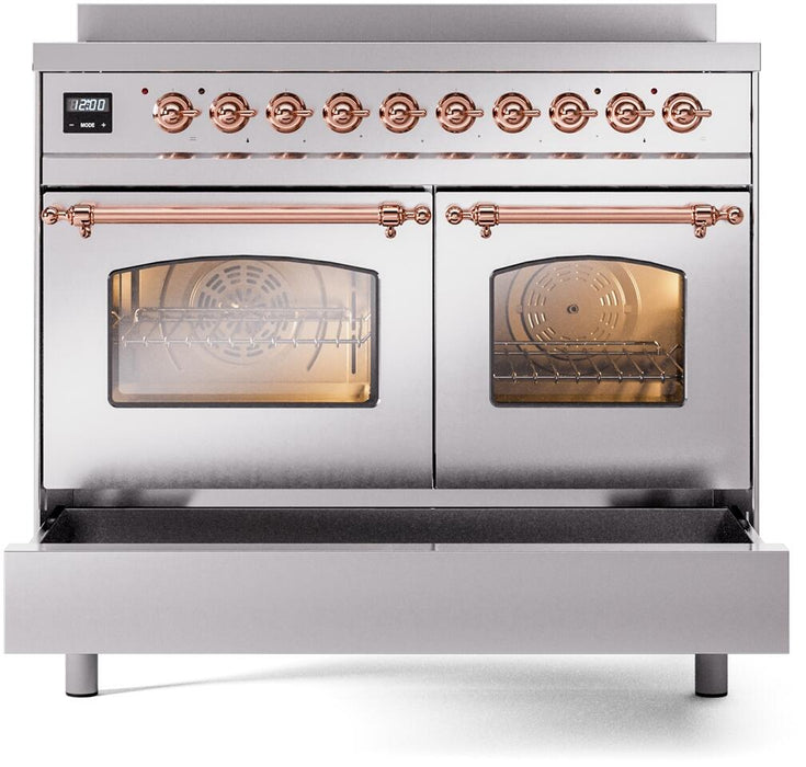 ILVE Nostalgie II 40" Electric Range, Stainless Steel, Copper Trim UPDI406NMPSSP ILVE