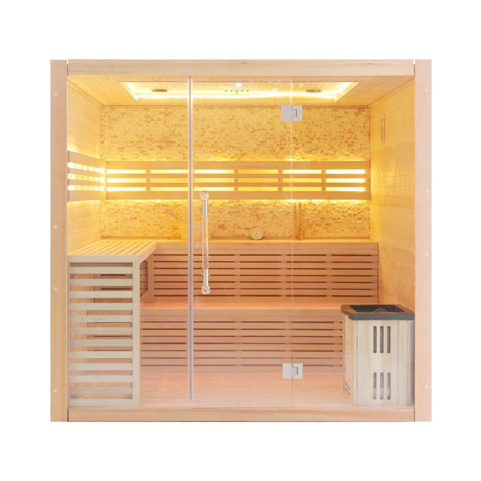 SAUNA EVOLUTION®  Hemlock / Red Cedar Indoor Therapy Wood Steam Sauna Rooms Glass 09