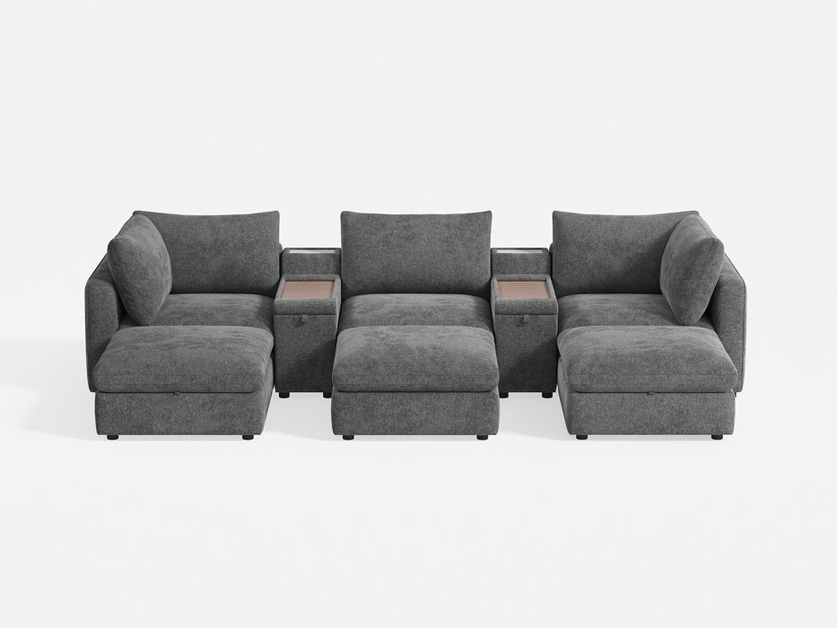 RUBIK V 3 Seats with 3 Ottomans & 2 Consoles
