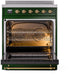 ILVE Nostalgie II 30" Electric Range, Emerald Green, Brass Trim UPI304NMPEGG ILVE