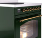 ILVE Nostalgie II 30" Electric Range, Emerald Green, Brass Trim UPI304NMPEGG ILVE