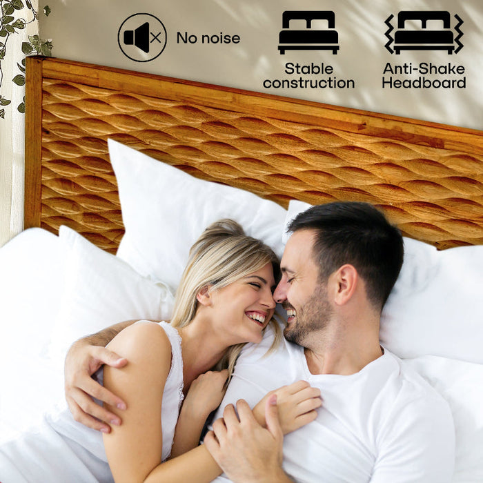 Acacia Elara Platform Bed Frame with Headboard