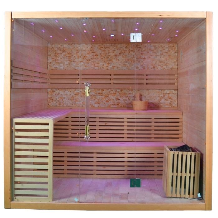SAUNA EVOLUTION®  Hemlock / Red Cedar Indoor Therapy Wood Steam Sauna Rooms Glass 09