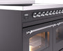 ILVE Nostalgie II 40" Electric Range, Matte Graphite, Chrome Trim UPDI406NMPMGC ILVE