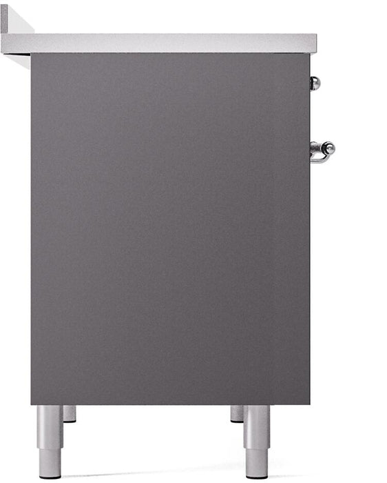 ILVE Nostalgie II 40" Electric Range, Matte Graphite, Chrome Trim UPDI406NMPMGC ILVE