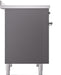 ILVE Nostalgie II 40" Electric Range, Matte Graphite, Chrome Trim UPDI406NMPMGC ILVE