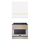 Akicon 36" Stainless Steel Range Hood with 600 CFM Insert & 6-Burner Gas Range Combo – Powerful Ventilation, Convection Oven, Multiple Finishes — AK-HS36HA-SWN & AK-JK36A1-SS
