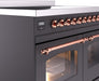 ILVE Nostalgie II 40" Electric Range, Matte Graphite, Copper Trim  UPDI406NMPMGP ILVE