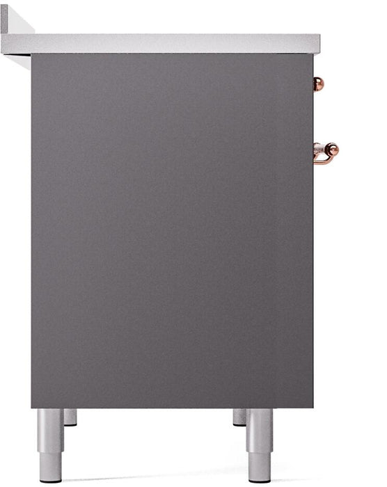 ILVE Nostalgie II 40" Electric Range, Matte Graphite, Copper Trim  UPDI406NMPMGP ILVE