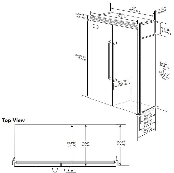 VIKING 48" Side-by-Side Refrigerator/Freezer VCSB5483SS VIKING