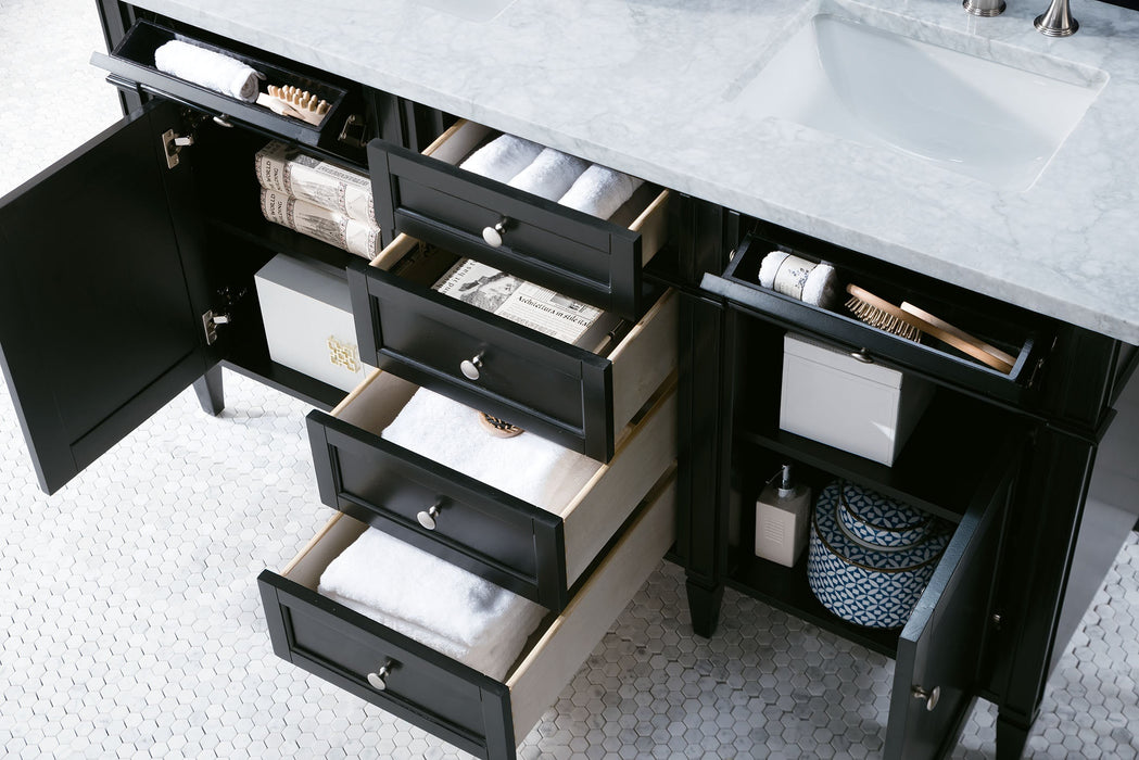James Martin Brittany 60" Double Bathroom Vanity, Black Onyx