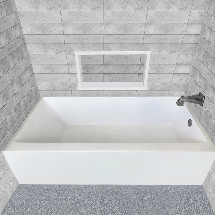 Whitehaus Alcove Soaking Bathtub, Drain Hole Options WHAB6030-L-WH