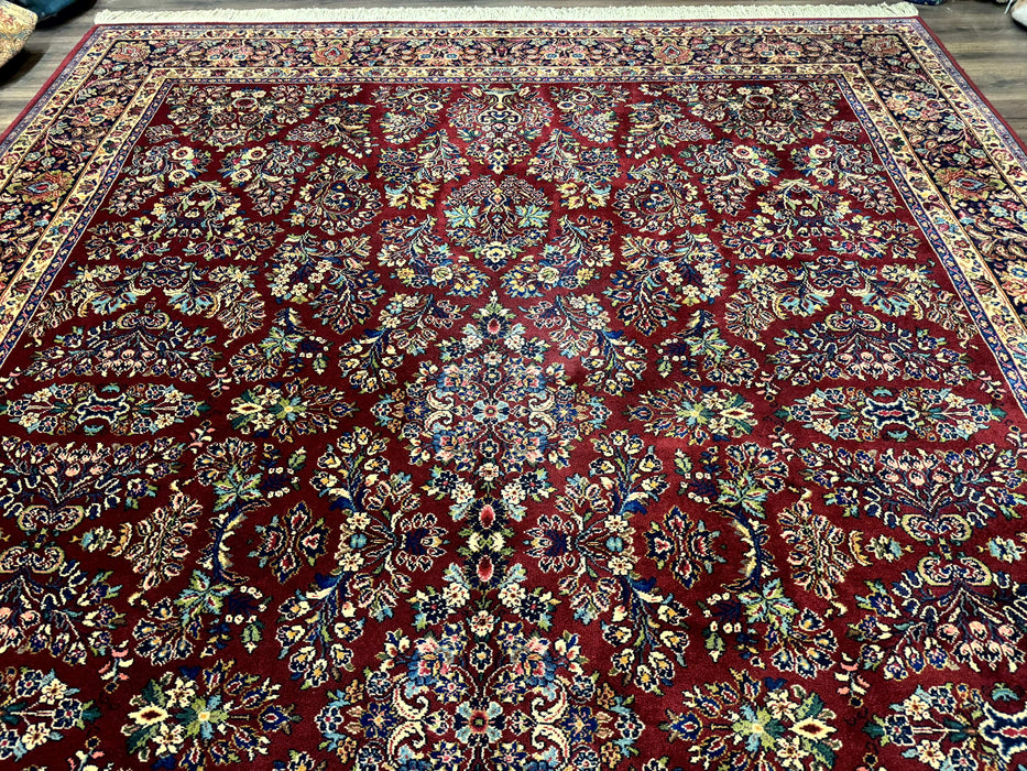 10x14 Karastan Rug Red Sarouk #785, Wool Original 700 Series