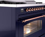 ILVE Nostalgie II 36" Dual Fuel Liquid Propane Range, Blue, Copper Trim UP36FNMPMBPLP ILVE