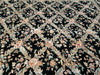 10' X 14' Handmade Fine Chinese Allover Floral Wool Rug Hand Knotted Black Nice - Farmhouse Kitchen and Bath