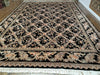 10' X 14' Handmade Fine Chinese Allover Floral Wool Rug Hand Knotted Black Nice - Farmhouse Kitchen and Bath