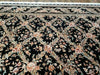 10' X 14' Handmade Fine Chinese Allover Floral Wool Rug Hand Knotted Black Nice - Farmhouse Kitchen and Bath