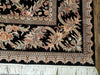 10' X 14' Handmade Fine Chinese Allover Floral Wool Rug Hand Knotted Black Nice - Farmhouse Kitchen and Bath