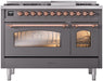 ILVE Nostalgie II 48" Dual Fuel Liquid Propane Range, Matte Graphite, Copper Trim ILVE UP48FNMPMGPLP ILVE