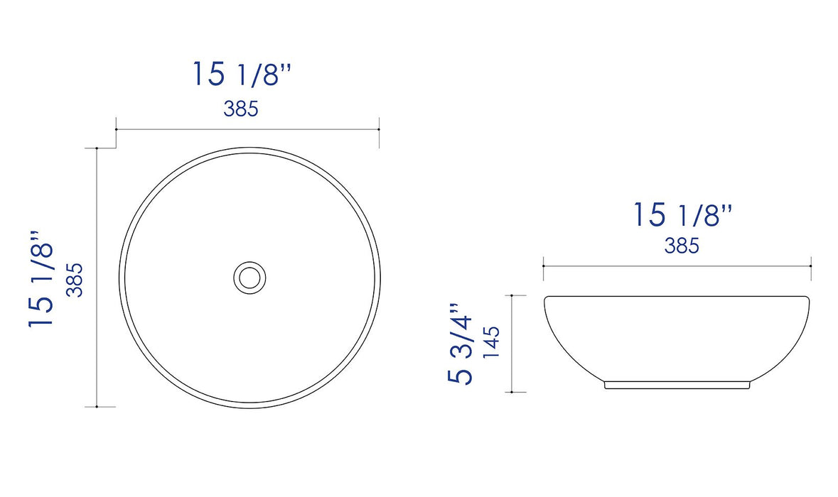 ALFI brand Black & White 15" Round Vessel Above Mount Ceramic Sink ABC906