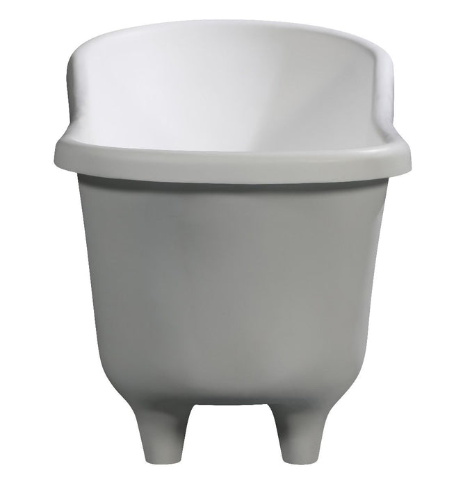 ALFI brand 67" White Matte Clawfoot Solid Surface Resin Bathtub AB9960