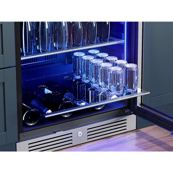 Zephyr 24" Freestanding/Built-In Undercounter Single Zone Beverage Center, PRB24C01CG