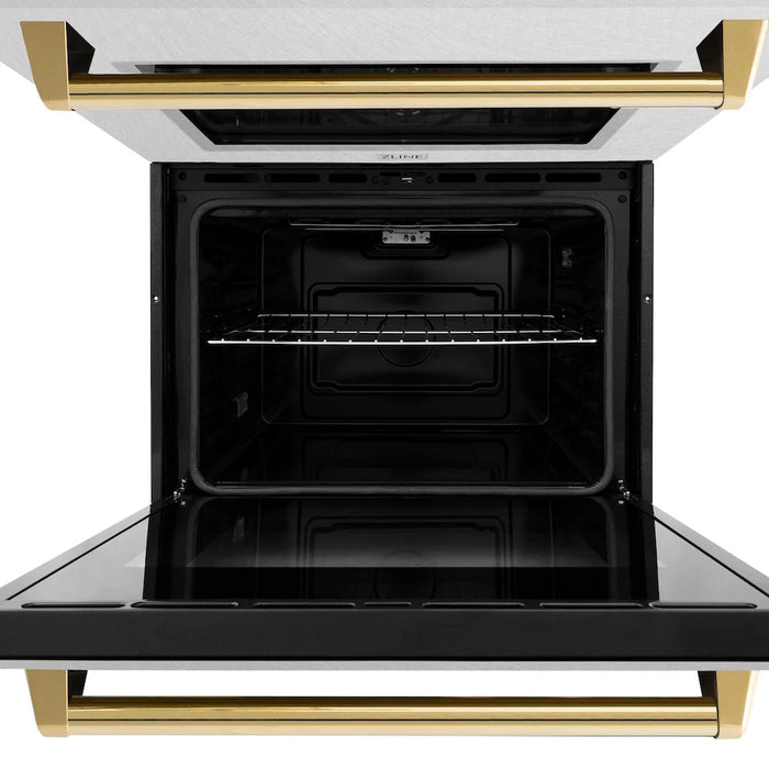 ZLINE 30"Professional True Convection Double Wall Oven, Air Fry, Self Clean, DuraSnow® Gold WADSZ-30-G