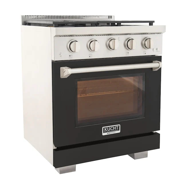 Kucht 30"  Professional Natural Gas Range, 4 Burners, KFX300-BK