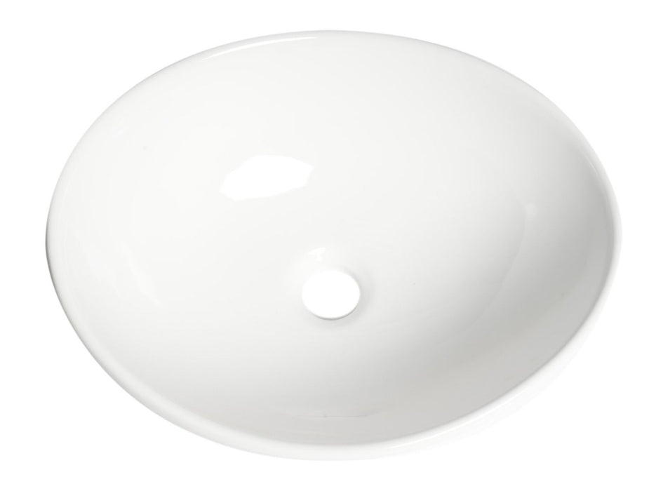 ALFI brand White 16" Egg Shape Above Mount Ceramic Sink ABC913