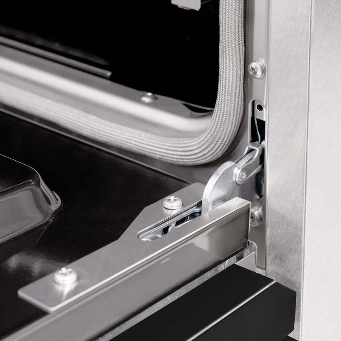 ZLINE 30" Classic Gas Range, Convection Gas Oven DuraSnow® Stainless Steel, Black Matte Door CGRS-BLM-30