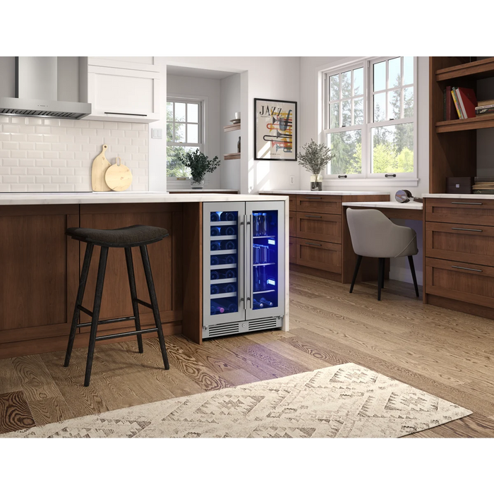 Zephyr 24" Built-In Dual Zone Wine & Beverage Cooler, PRWB24C32CG