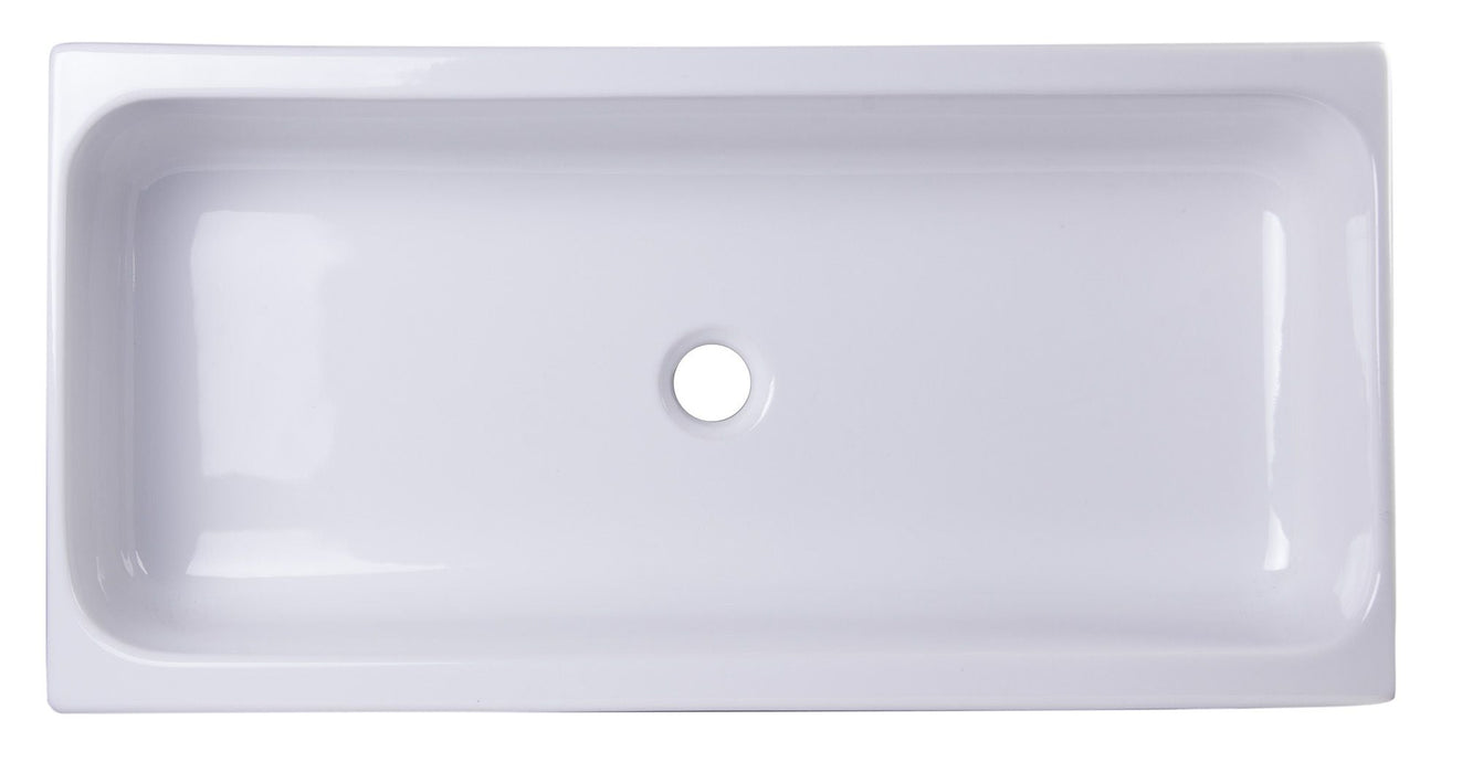 ALFI brand 36" White Above Mount Fireclay Bath Trough Sink AB36TR
