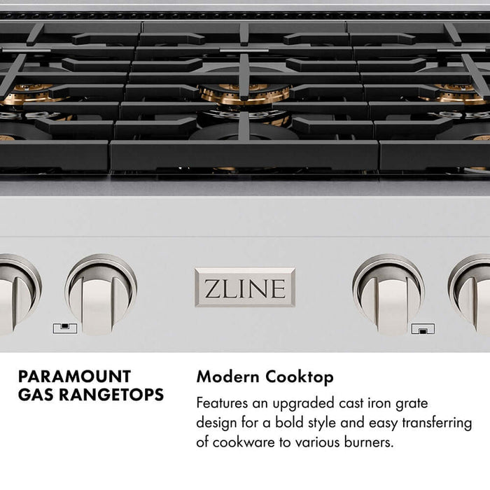 ZLINE 36" Paramount Gas Rangetop DuoPro™ Cooktop PSRTZ-36-MB