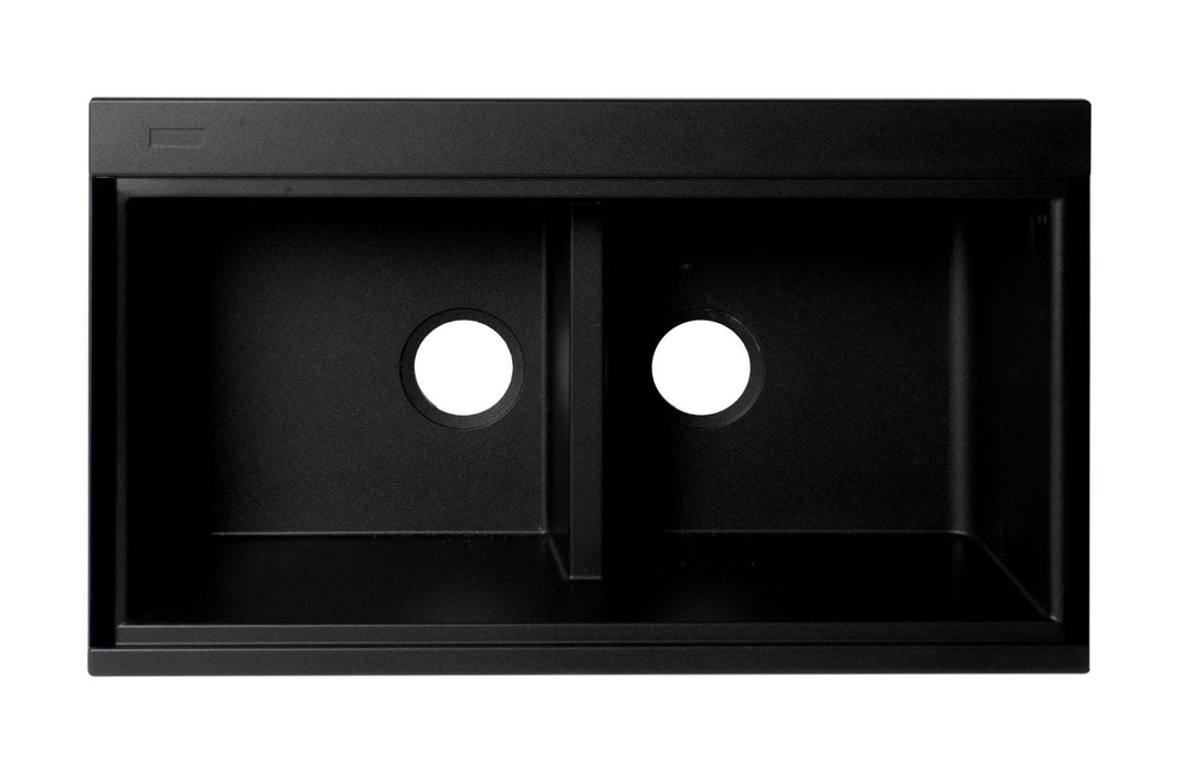 ALFI brand 33" Workstation Step Rim Double Bowl Sink, Accessories AB3418DBUM