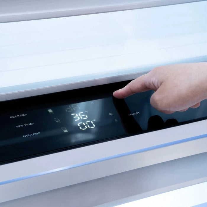 ZLINE 72" Built-In Bottom Freezer Refrigerator,Water Dispenser, Ice Maker, White Matte Matte Black RBITZ-WM-72-MB