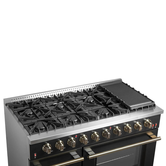 FORNO Galiano 48" Gas on Gas Range FFSGS6244-48BLK