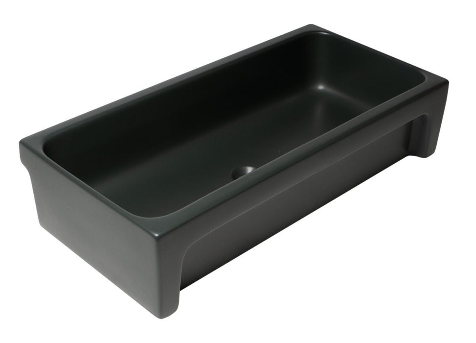 ALFI brand 36" White Above Mount Fireclay Bath Trough Sink AB36TR