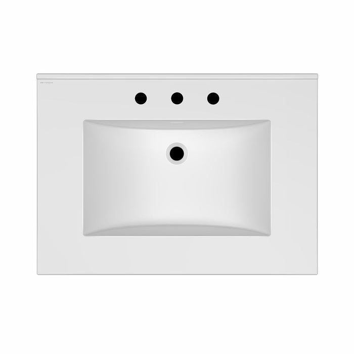 Whitehaus 31" Countertop Vanity Sink, Rect Bowl Single Faucet, Overflow WHCS3122-1H
