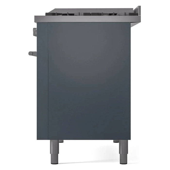 ILVE 48"Professional Plus Dual Fuel Range, Blue Grey UP48FWMPBG