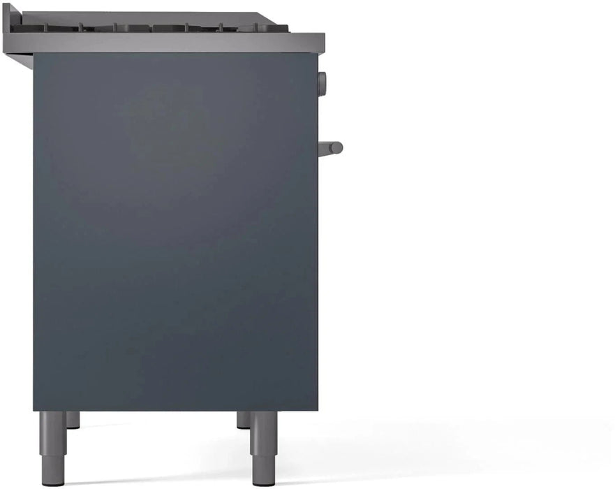 ILVE 40"Professional Plus Dual Fuel Range, Blue Grey UPD40FWMPBG